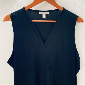 Black V Neck Sleeveless Top